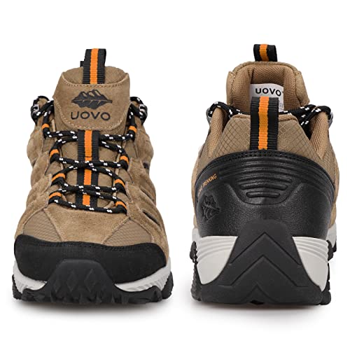 UOVO Men's Waterproof Hiking Shoes Suede Leather Low Cut Non-Slip Durable Lightweight Breathable Casual Walking Shoes for Men Outdoor Trailing Trekking Climbing3