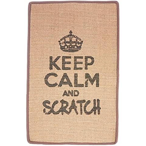 Wouapy Rectangle scratching mats in sisal, design scratcher with grey writing Cover
