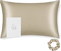 Vista 23 de ALASKA BEAR Funda de almohada, de seda natural, hipoalergénica, 19 mommes, 600 hilos, 100% seda de morera, tamaño estándar, con cierre de cremallera