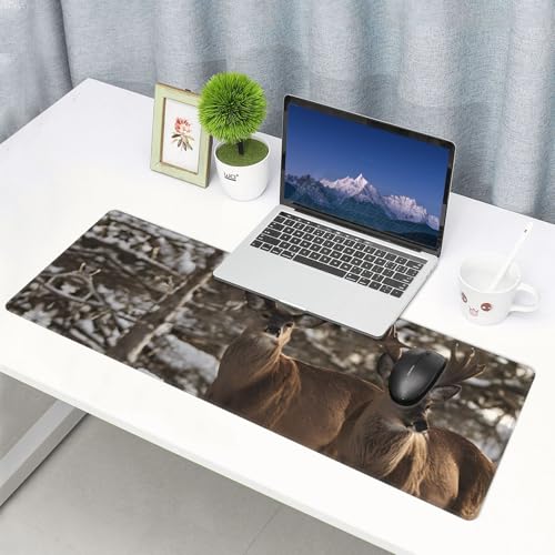 Tapis de souris de jeu cerf beauté grand format 80x30cm antidérapant pour bureau - 6