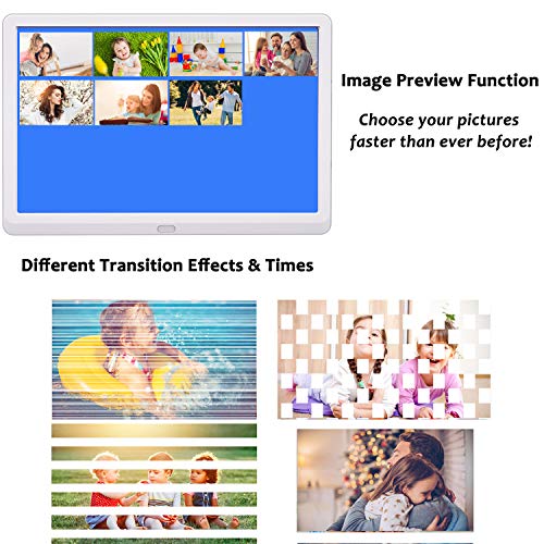 7 Inch Digital Picture Frame With 1920X1080 Ips Screen Digital Photo Frame Support 1080P Video, Adjustable Brightness, Image Preview, Timing Power On/Off, Background Music, Slideshow Mode, White #TOP1