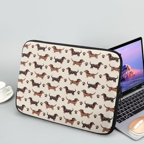 Funda para portátil con estampado de pata de perro Dachshund 10-17 pulgadas miniatura 2