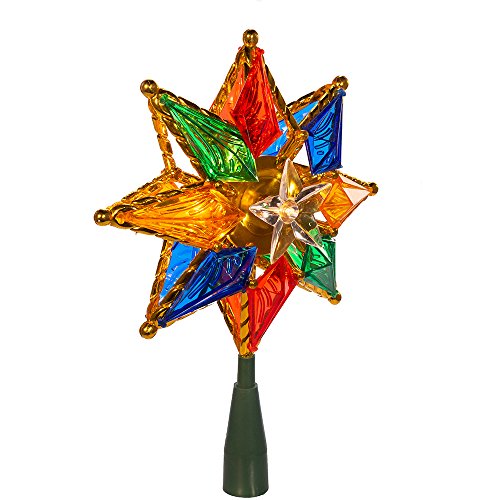 Kurt Adler 10-Light 8-Point Star Christmas Treetop, 8-Inch, Multi-Colored #TOP2