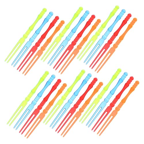 FUNNETOYU 200個入り透明プラスチック使い捨てフルーツフォーク 竹節デザイン 小型爪フォーク な滑り止め構造 お子様から大人まで フルーツ デ