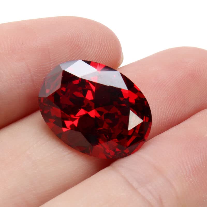 Rubis rouge sang 13,89 ct non chauffé 12 x 16 mm diamant ovale VVS, 0, Zircone, Rubis rouge