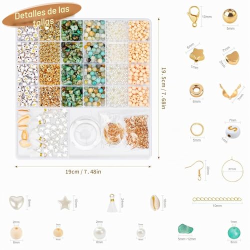 Miniatura 3 de Xulierux Cuentas De Piedras Naturales Diy Pulsera Kit, 1650 Cuentas Para Hacer Pulseras Y Collares, Incluye Accesorios, Ideal Para Niños Y Adultos