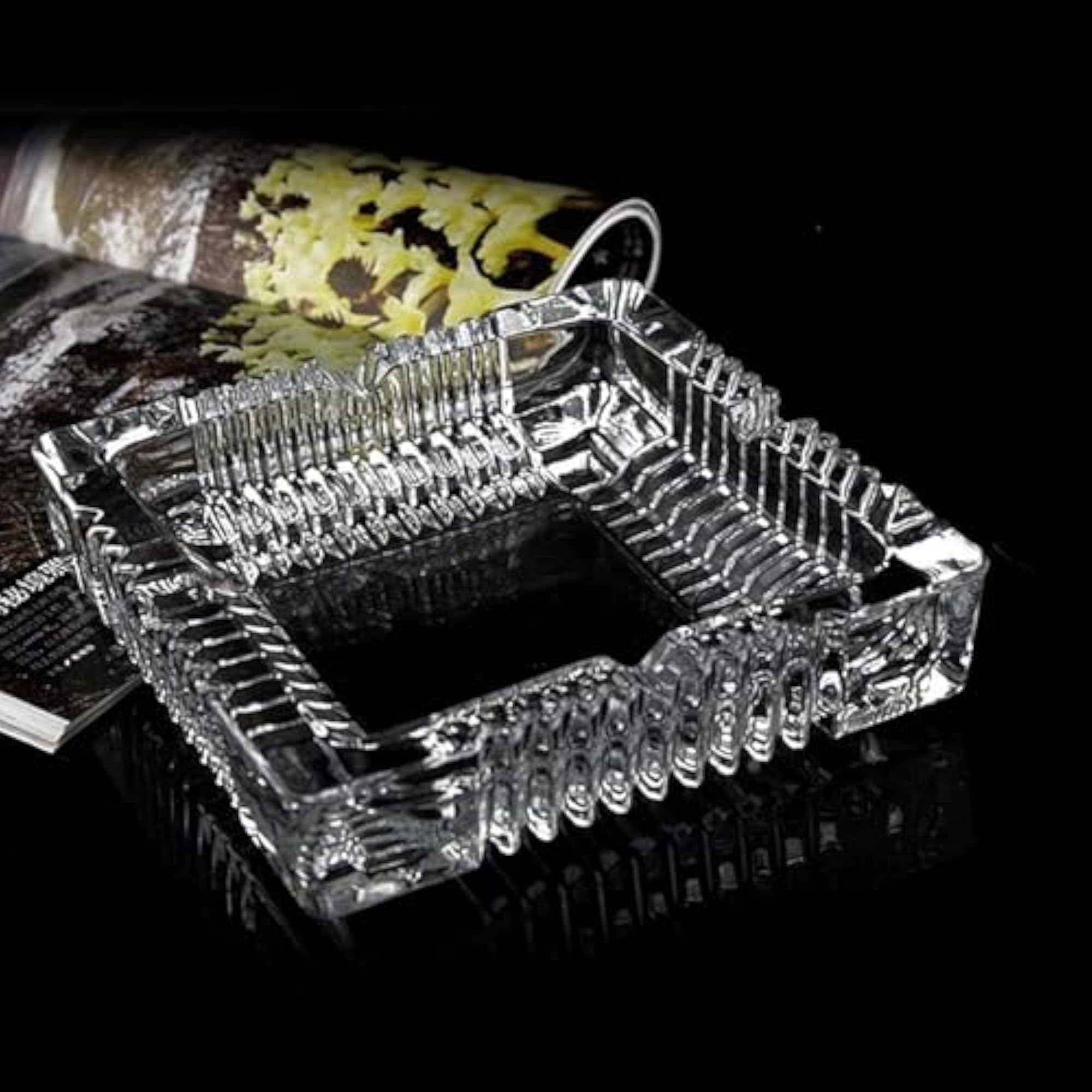 Square Glass Ashtray - Modern Elegant Design