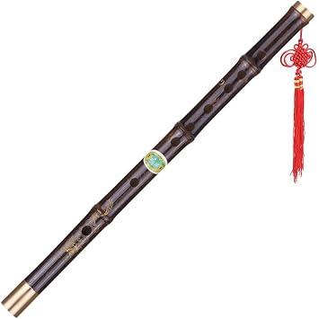 Flute C Research Level Professional Black Bamboo Dizi Flute Traditional Handmade Chinese Musical Instrument Wooden Wind Instrument Key Beginner Set Color Type 1