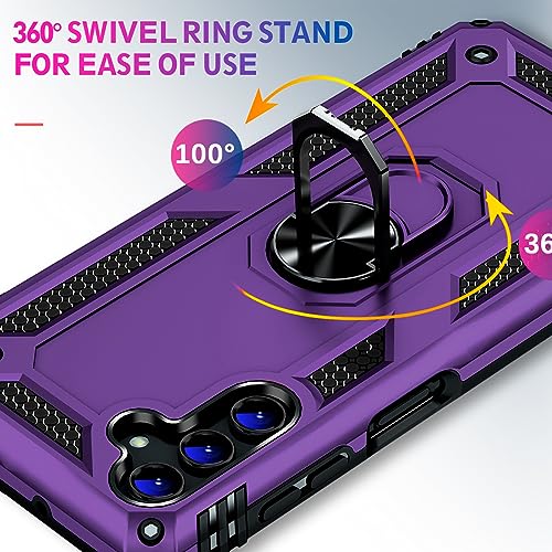 Image of for Samsung Galaxy S26 Plus Case with Screen Protector, Heavy Duty Military Grade Shockproof Rugged Protective Cover for Samsung S26 Plus Phone Case with Metal Ring Magnetic Kickstand (Purple)