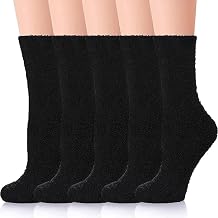 Zhiyu Fluffy Socks for Women Bed Socks 6 Pairs Ladies Slipper Socks Soft Plush Fuzzy Socks Winter Comfy Warm Socks for Christmas Valentines Gifts