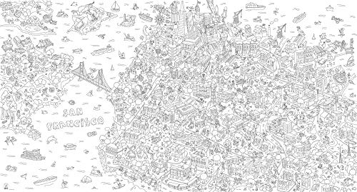 Omy Coloring Xxl Poster Roll San Francisco California, 70 X 41 Inches, Oversized Coloring Map Poster For Whole Family Creative Fun And Play #TOP1