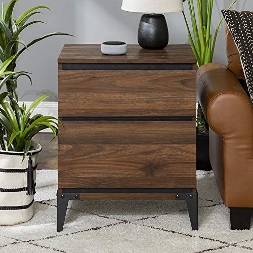 Walker Edison Modern Wood 1 Drawer Nightstand With Top Tray Bedroom Storage Drawer And Shelf Bedside End Table, Caramel #TOP14