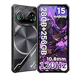 FOSSIBOT F114 28GB+256GB Rugged Phone-120Hz+6.67" Gorilla Glass, Slim 10.8mm Cell Phone Unlocked, Android 15 Waterproof Smartphone, 50MP AI Camera, 5000mAh Dual SIM 4G T-Mobile/NFC/IP68/IP69K(2026)