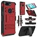 OnePlus 5T Case, Elegant Choise Holster Heavy Duty Armor Shockproof Full Body Rugged Protective Case Cover with Swivel Belt Clip and Kickstand for OnePlus 5T 6” 2017 (Red/Black)