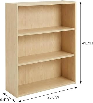 Furnifact Steam Beech Bookcase, Engineered Wood Craftsmanship, Elegant Storage Solution, Modern Design, Durable Engineered Wood Material