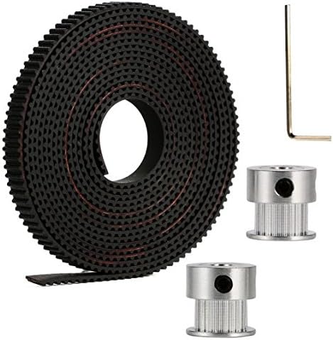Aarya 3D 2 Meters Gt2 6mm Open Timing Belt + 2 Pcs 16 Teeth Gt2 Timing Pulley 5mm Bore + Allen Key