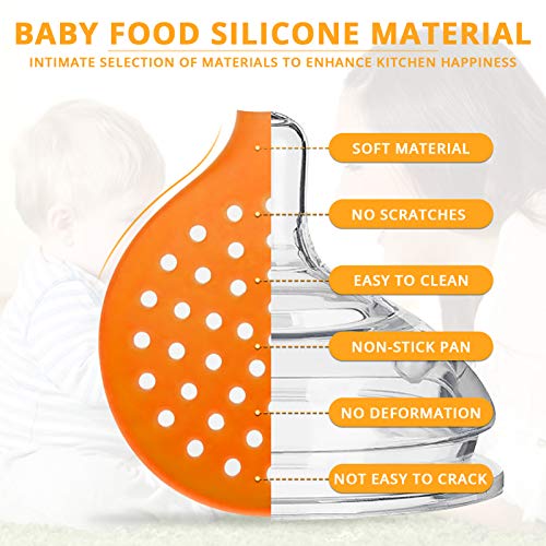 Kufung Silicone Slotted Spoon, Bpa-Free & Heat Resistant Up To 480°F, Stainless Steel Handle Seamless & Nonstick Kitchen Skimmer Strainer(Orange) #TOP3