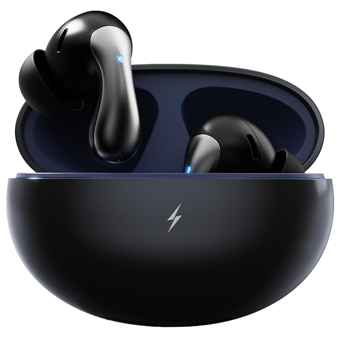Fire-Boltt Newly Launched Aero Drift TWS Earbuds Custom EQ Wireless Bluetooth 5.4 Music & App Support 50H Playtime Battery Display Fast Charging Case 50ms Low Latency Touch Controls Midnight Black