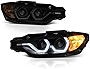 [For 2012-2015 BMW F30 3-Series Pre-LCI Halogen Model] LED OLED Neon Tube Black Smoke Projector Headlight Headlamp Assembly 320i 325i 328i 328d 335i Activehybrid 3 4 Door Sedan Driver Passenger Side