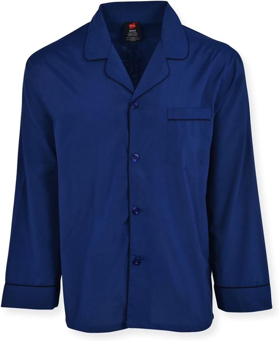 Hanes Men's Woven Plain-Weave Pajama Set