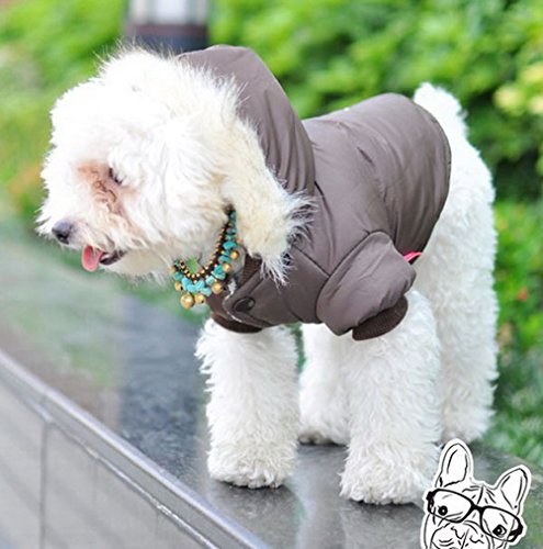 Lovepet Petlove Reversible Small Dog Winter Coat Snowflake Jacket Removable Hood Puppy Pet Clothes Windproof Brown S #TOP7