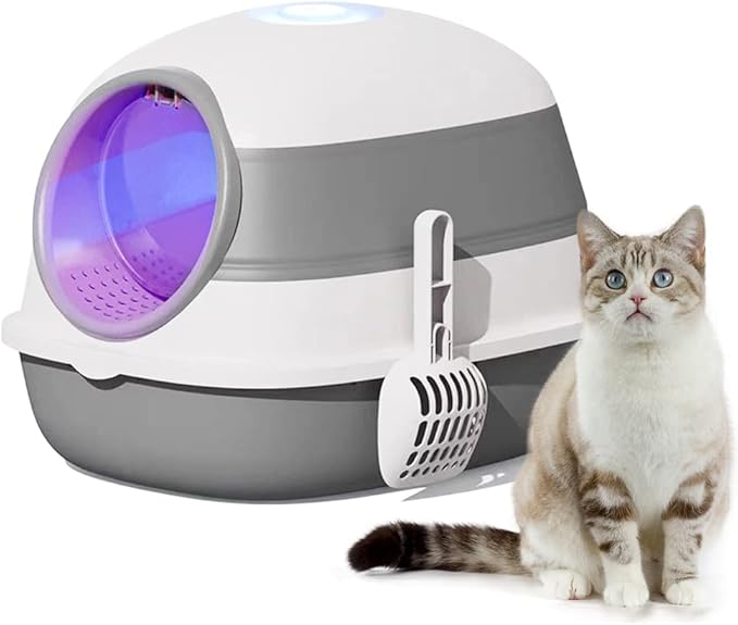 NeoStyle Cat Litter Box Fully Enclosed, Foldable Litter Box with