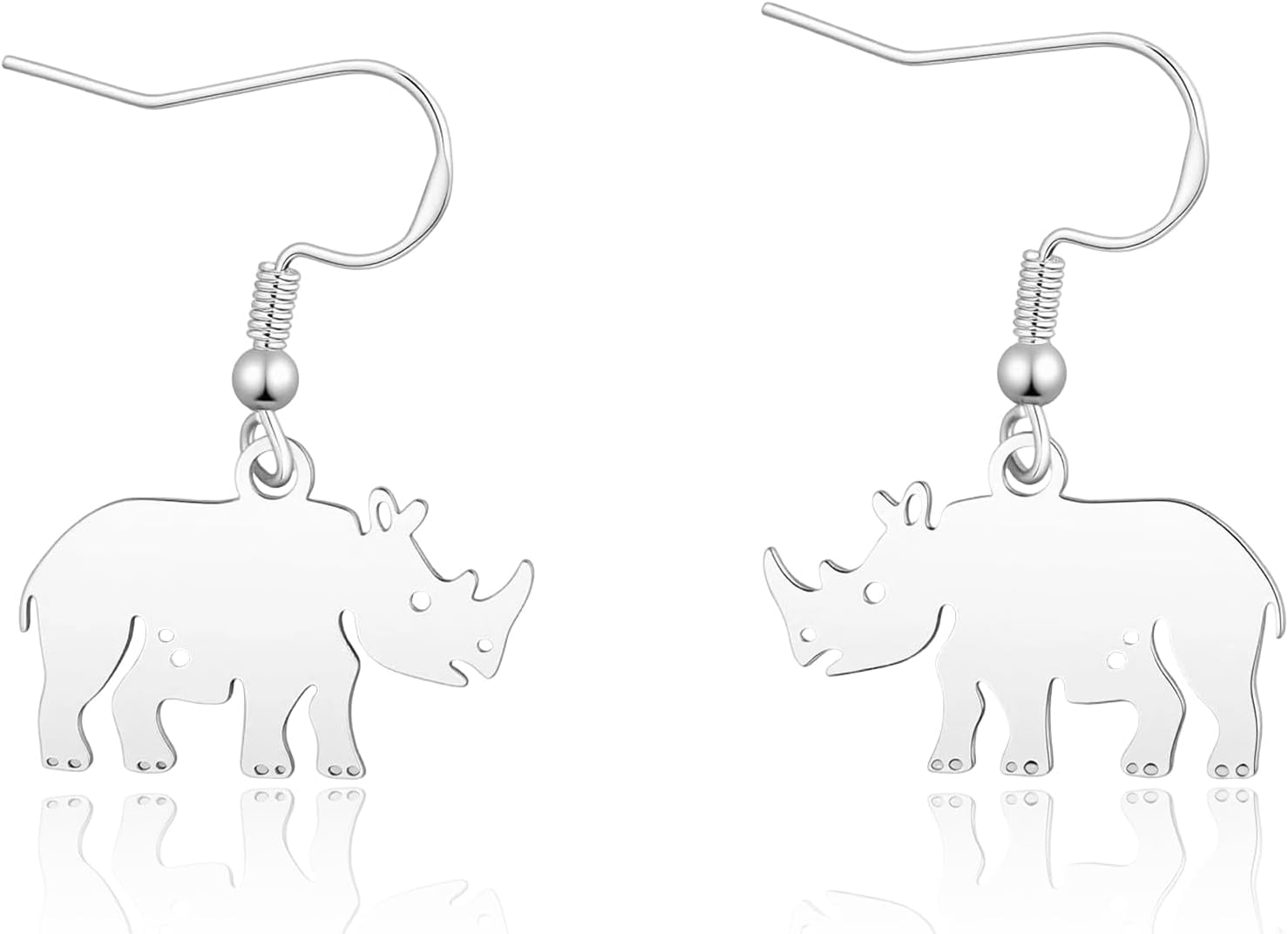 OKEYCH Rhinoceros Lover Gift Rhino Stud Earrings Rhino Themed Jewelry Rhi-no Design Gift Zoo Keeper Zoologist Present