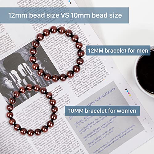 Enjoy Risingsun Red Tiger Eye Bracelet For Women Men,Release Anxiety And Stress,Bringing Courage And Determination Bracelet, Genuine Crystal Bead Protection Jewelry Chakra Stone Bracelets #TOP1