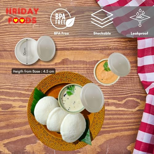 Image of Hriday Foods 250ml White Round Disposable Food Containers with Airtight Lids, Set of 25, Microwave Safe, Leak Proof, BPA Free, Ideal for Meal Prep, Takeaway & Food Delivery