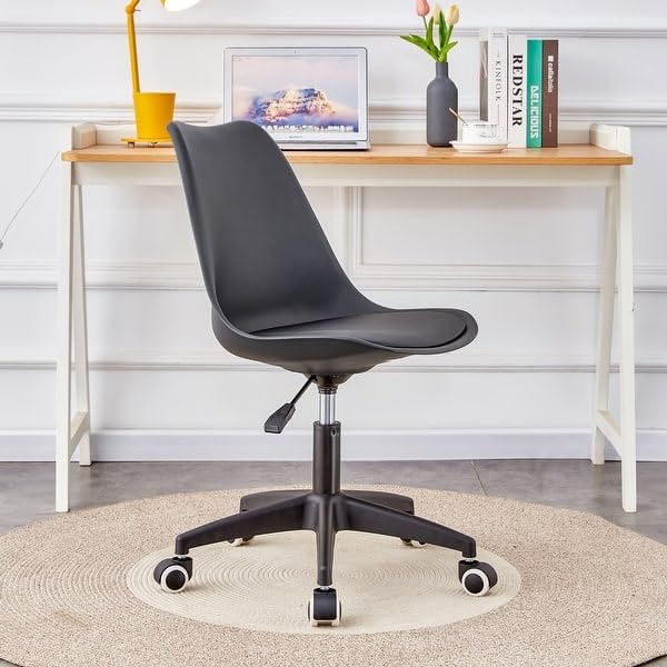 Fc Sturdy Comfortable Office Chair, Black, Adjustable Height, Swivel Desk Chair with Wheels, Ergonomic Design Fc Sturdy Comfortable Office Chair, Black, Adjustable Height, Swivel Desk Chair with Wheels, Ergonomic Design
