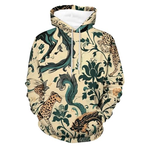 Hoodie homme femme contre le froid avec motif léopard cheval original