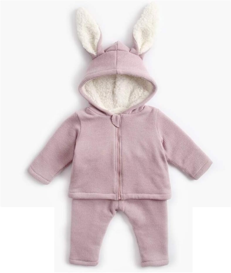 Kids Fleece Hoodie Jacket Rabbit Winter Coats for Girls Outerwear Winter Jacket for Toddler Girl