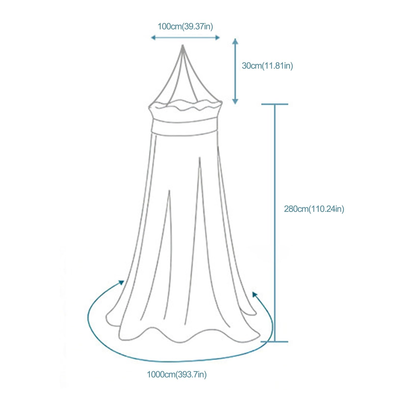 SARKEY Transparenter Netz Kuppel Bettvorhang,Prinzessinnen Betthimmel,luxuriöse Spitze,Runde,Eleganter,Einzel,Doppel,Queen,Für Erwachsene,Hochzeit Dekoration