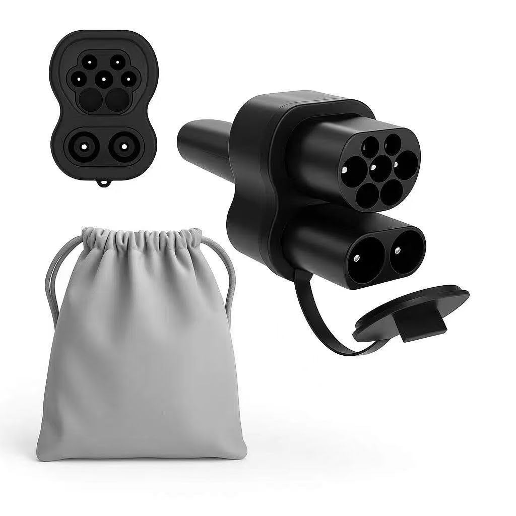 CCS2 to Tesla NACS High-Power EV Charging Adapter, 250A DC & 80A AC Dual Mode, IP54 Waterproof, Portable Fast Charging EV Adapter with Protective Bag