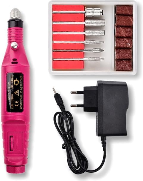 Electric Nail Drill Machine,multicolor, with Drill Bits and Sanding Bands, Professional Manicure Pedicure Tool Kit, Power Adapter Included
