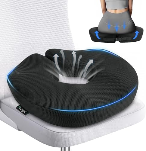 Feagar Cojin Coxis Hemorroides de Espuma Memoria, Cojin Silla Ofi...