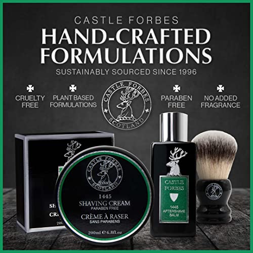 Castle Forbes 1445 Shaving Cream For Men, 6.8 Fl.oz. | Moisturizing Smooth Shave Lather W/ Essential Oils | Protects All Skin Types From Razor Burn & Irritation | Luxury Grooming & Beard Care #TOP6