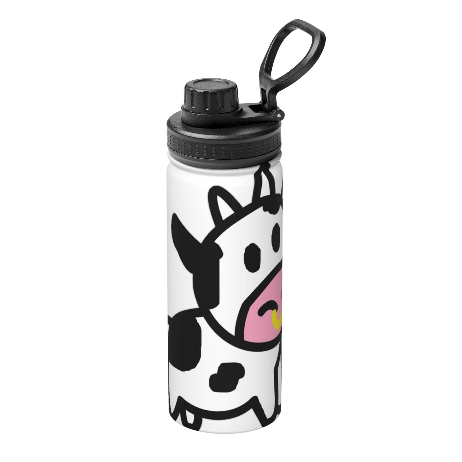 Edelstahl-Trinkflasche 1,2 Liter Mit Longhorn-Gravur – Western-Design, Hält Heiß/kalt, Mit Henkel & Strohhalm