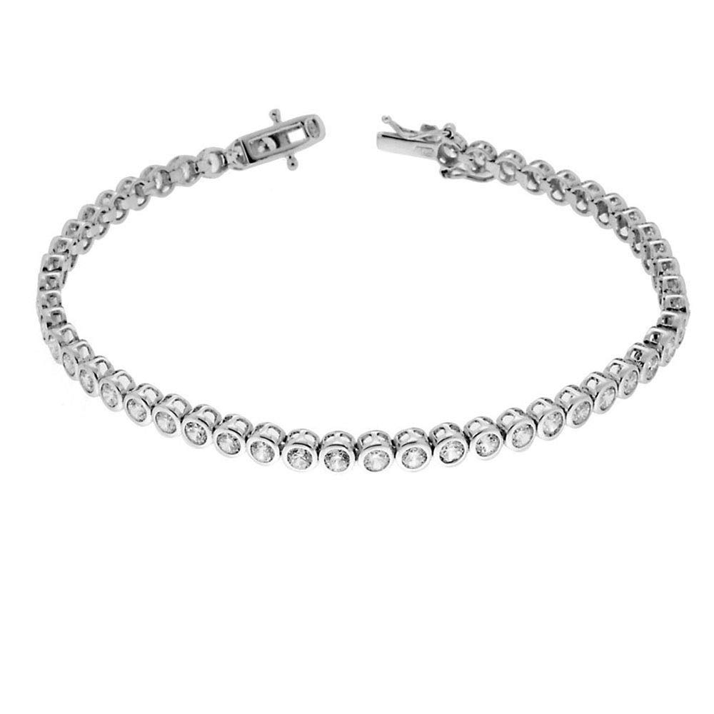 Bracciale Tennis 19 CM Modello CIPOLLINA Argento 925% E ZIRCONI 3 MM