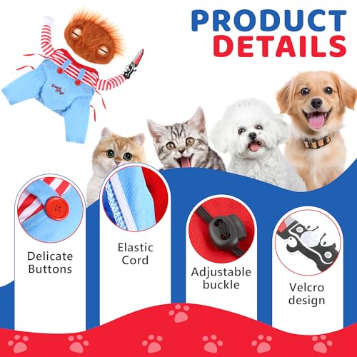 Halloween Kostüme für Hunde, Lustiges Haustierkostüm, Lustiges Haustier Outfit Kleidung für Halloween Party Hundekleidung Outfit für Katze und Hunde