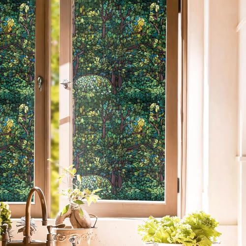 Película Decorativa para Ventanas Verde de Vinilo 15.7x118in miniatura 1