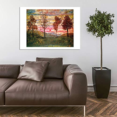 Art Egon Schiele Four Trees 1917 Impression Giclée Extra Large Sans Cadre - 5