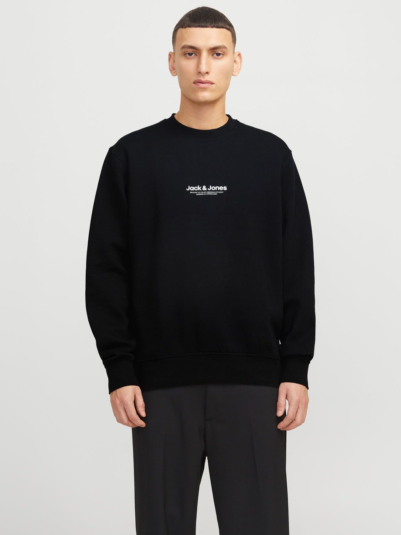 JACK & JONES Sweatshirt Herren 2er-Pack – Langarm, Rundhals, ohne Kapuze Pullover, weiche Innenseite, aus Polyester & Baumwolle Pulli