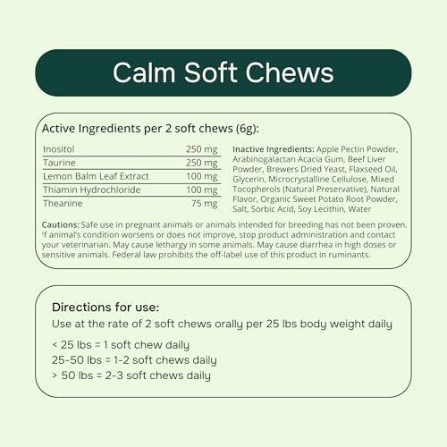 Image of PetMeds Calm Supplement for Dogs - Anxiety & Stress Relief with Vitamins, Theanine & Lemon Balm - Supports Dogs During Travel, Thunder & Separation - Beef & Sweet Potato Flavor - 60 Soft Chews