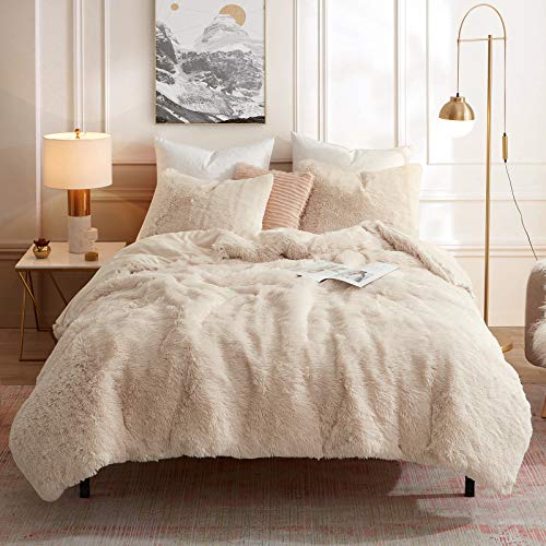 Best Seller Faux Fur Duvet Cover Set Plush Shaggy Fluffy Fuzzy Soft Warm Cozy Velvet Comforter Bedding Cover with Ties Zipper Closure (1 Duvet Cover + 2 Pillowcase,NO Inside Filler)(Queen Size , Beige White) Best Seller Faux Fur Duvet Cover Set Plush Shaggy Fluffy Fuzzy Soft Warm Cozy Velvet Comforter Bedding Cover with Ties Zipper Closure (1 Duvet Cover + 2 Pillowcase,NO Inside Filler)(Queen Size , Beige White)