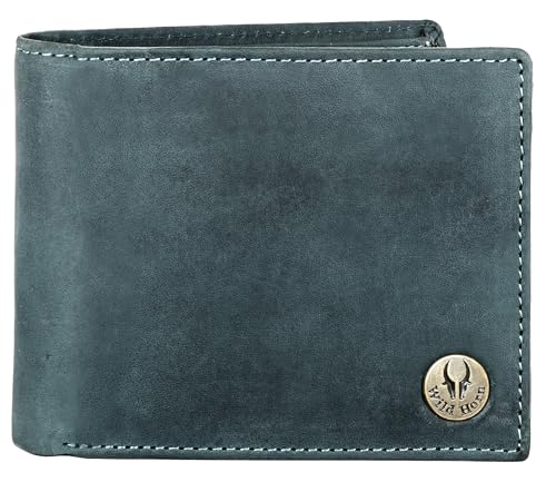 Image of WildHorn Men Leather RFID Protected Wallet, Blue