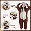 COOKY.D Pigiama Costume Intero con Cappuccio per Adulti Unisex Costume Halloween Gaming per Genitori,Tema Scimmia Taglia M #5