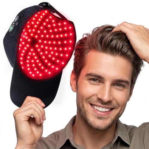 Red Light Therapy for Hair Growth with 660nm & 850nm Wavelength Laser Hair Growth Cap with Adjustable Light Levels Wireless and Rechargeable Hair Regrowth Cap for Men and Women