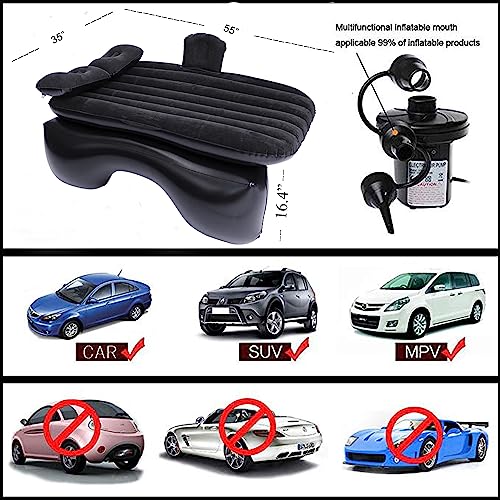 Image of Onirii Inflatable Car Air Mattress Back Seat Bed with Air Pump,Thickened Portable Car Travel Sleeping Camping Air Mattress Blow Up Bed for Car Universal SUV