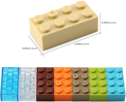 Miniatura 6 de Feleph Ladrillos de 2 x 4, 320 piezas, piezas clásicas multicolores para construcción, juego creativo, bloques de accesorios de juguete, compatibles